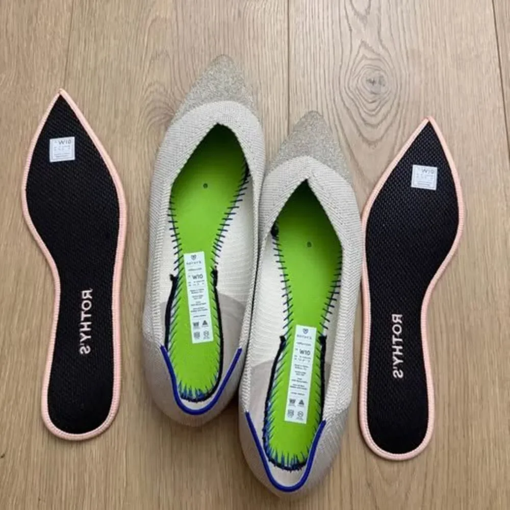 Rothy's The Point Flats Size W10 shimmery silver